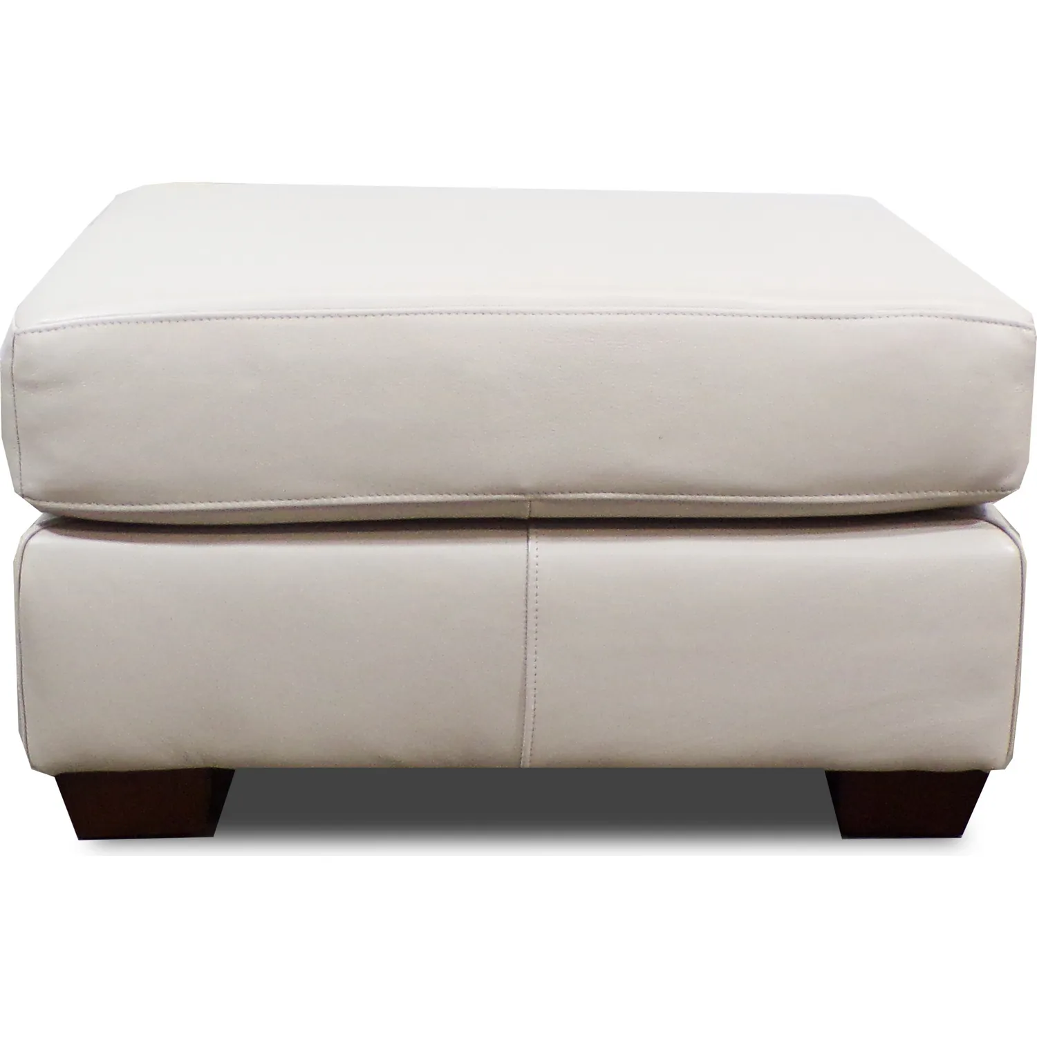 6350 Ottoman in Pebble Bone Beige Top Grain Leather